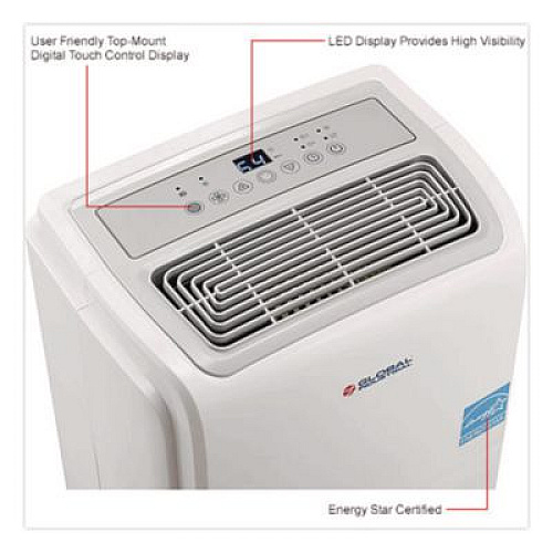 Global Industrial Portable Dehumidifier, 9.62 x 9.62 x 19.68, White (246731)
