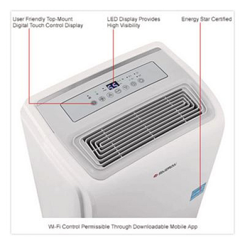 Global Industrial Portable Dehumidifier with Pump and Wi-Fi, 9.62 x 11.62 x 19.87, White (246733)