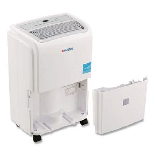 Global Industrial Portable Dehumidifier with Pump and Wi-Fi, 11.62 x 11.62 x 24.81, White (246735)