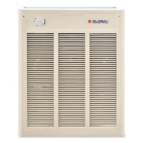 Global Industrial Fan Forced Wall Heater with Enclosed Motor, 4,000 W, 15.75 x 5 x 19.25, White (246743)