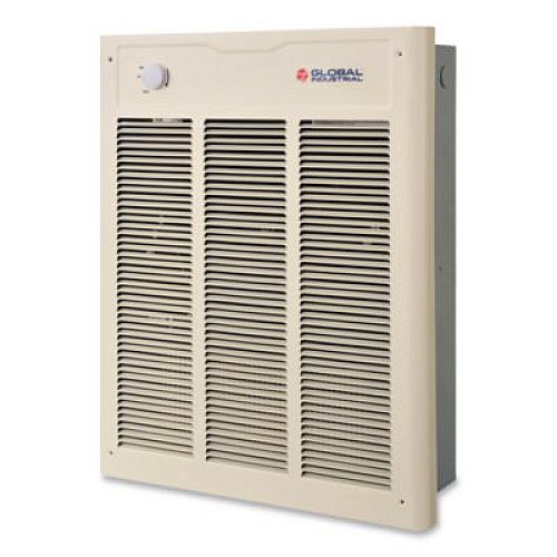 Global Industrial Fan Forced Wall Heater with Enclosed Motor, 4,000 W, 15.75 x 5 x 19.25, White (246743)