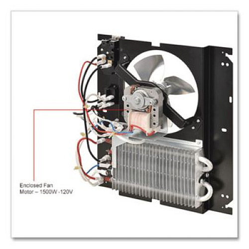Global Industrial Fan Forced Wall Heater, Shaded Pole Motor, 1,500 W, 10.63 x 4.75 x 12.25, White (246744)