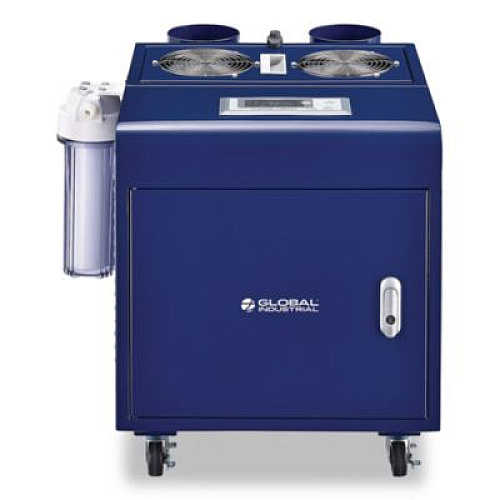 Global Industrial Ultrasonic Humidifier, Cool Mist with Dual Output, 53 pt Tank Capacity, 18.25 x 24.75 x 22.25, Blue (246138)