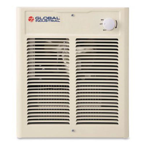 Global Industrial Fan Forced Wall Heater, Shaded Pole Motor, 2,000 W, 10.63 x 4.75 x 12.25, White (246745)