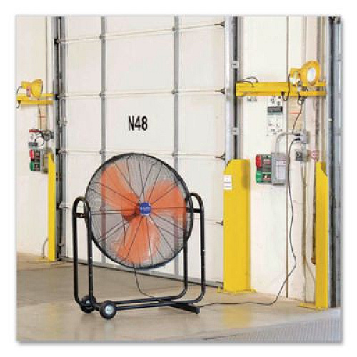 Global Industrial Portable Tilt Blower Drum Fan, 36", 2 Speeds, Black/Orange (258320)