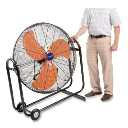 Global Industrial Portable Tilt Blower Drum Fan, 36", 2 Speeds, Black/Orange (258320)