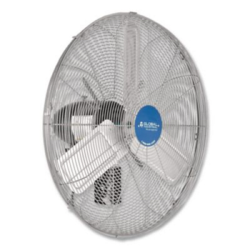 Global Industrial Deluxe Oscillating Wall Mount Fan, 24", 3 Speeds, Silver (258321)