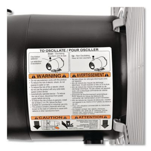 Global Industrial Deluxe Oscillating Wall Mount Fan, 24", 3 Speeds, Silver (258321)