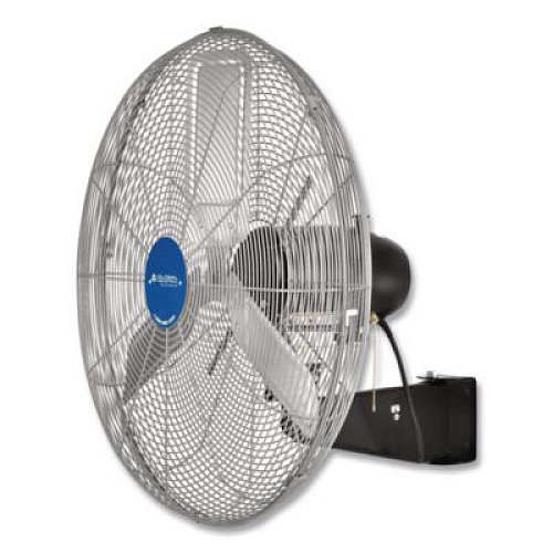 Global Industrial Deluxe Oscillating Wall Mount Fan, 24", 3 Speeds, Silver (258321)