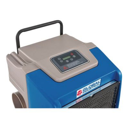 Global Industrial Low Grain Refrigerant Dehumidifier with Pump, 130 pt Tank Capacity, 22.43 x 20.81 x 37.81, Blue (246704)