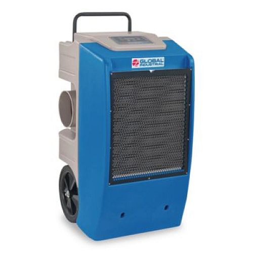 Global Industrial Low Grain Refrigerant Dehumidifier with Pump, 130 pt Tank Capacity, 22.43 x 20.81 x 37.81, Blue (246704)