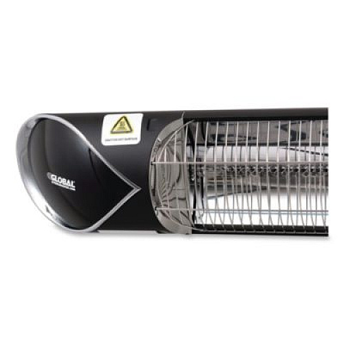 Global Industrial Infrared Patio Heater with Remote Control, 1,500 W, 35.38 x 5.13 x 3.5, Black (246718)