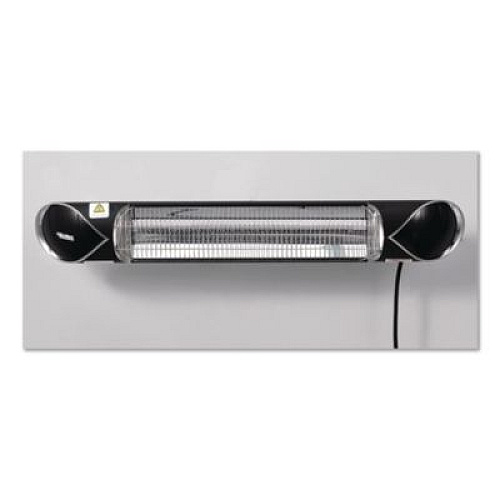 Global Industrial Infrared Patio Heater with Remote Control, 1,500 W, 35.38 x 5.13 x 3.5, Black (246718)