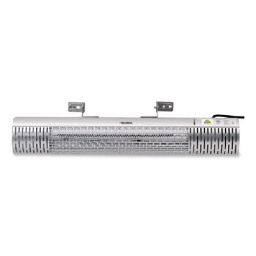 Global Industrial Infrared Patio Heater with Remote Control, 1,500 W. 30.75 x 5 x 5.38, Silver (246720)