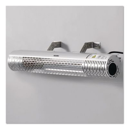 Global Industrial Infrared Patio Heater with Remote Control, 1,500 W. 30.75 x 5 x 5.38, Silver (246720)