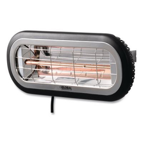 Global Industrial Infrared Patio Heater Low Glare, 1,500 W, 3 x 7 x 7.5, Black (246721)