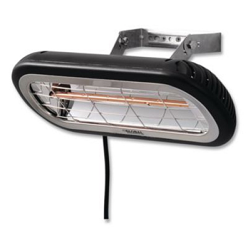 Global Industrial Infrared Patio Heater Low Glare, 1,500 W, 3 x 7 x 7.5, Black (246721)