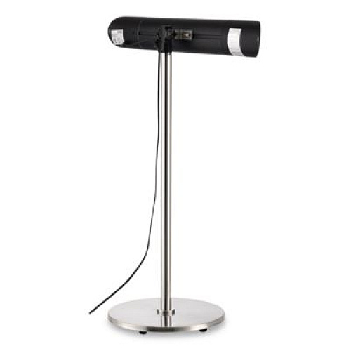 Global Industrial Infrared Patio Heater Free Standing with Remote Control, 1,500 W, 35.38 x 5.13 x 42 to 82, Black (246722)