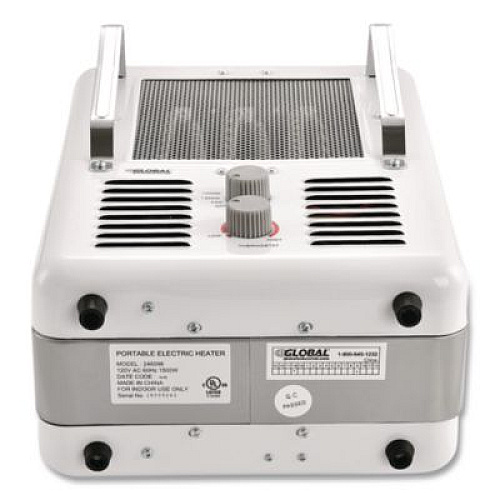 Global Industrial Portable Milkhouse Style Electric Heater, 1,500 W, 8 x 10.25 x 15.75, White (246098)