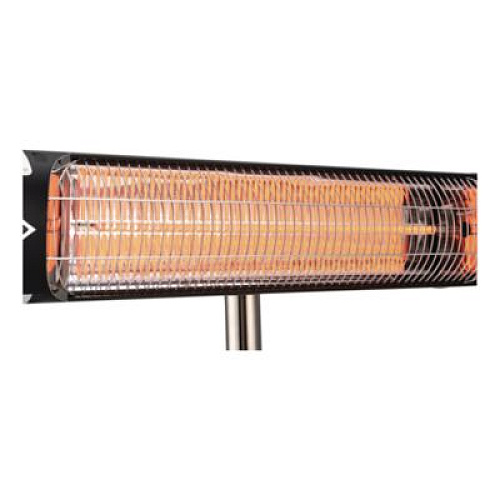 Global Industrial Infrared Patio Heater Free Standing with Remote Control, 1,500 W, 35.38 x 5.13 x 42 to 82, Black (246722)
