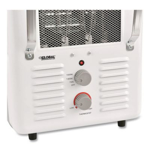 Global Industrial Portable Milkhouse Style Electric Heater, 1,500 W, 8 x 10.25 x 15.75, White (246098)