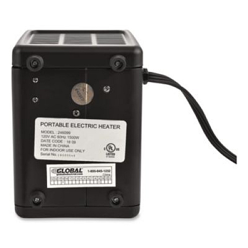 Global Industrial Portable Heater, 1,500 W, 5.31 x 7.12 x 4.93, Black (246099)