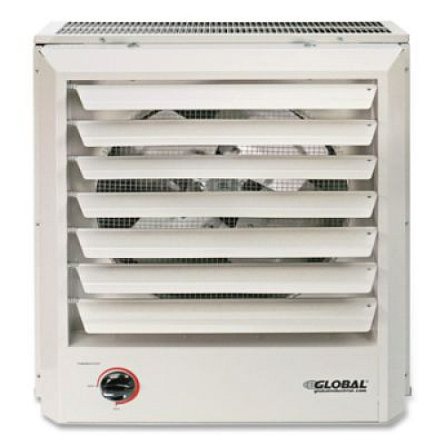 Global Industrial Unit Heater Horizontal or Vertical Downflow, Multi-Watt, 7,500 W, 19 x 8.5 x 21.43, White (246132)
