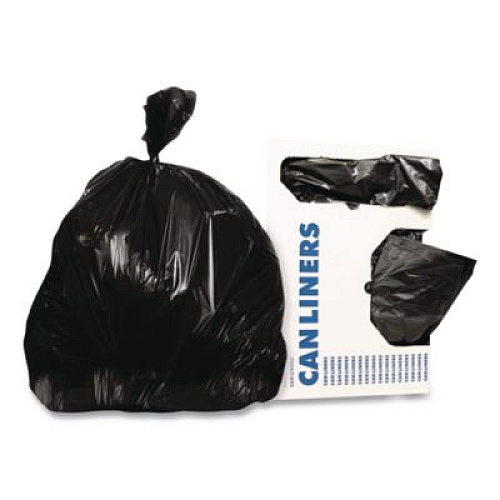 Heritage Linear Low-Density Can Liners, 45 gal, 0.7 mil, 40" x 46", Black, 250/Carton (D8046HK)
