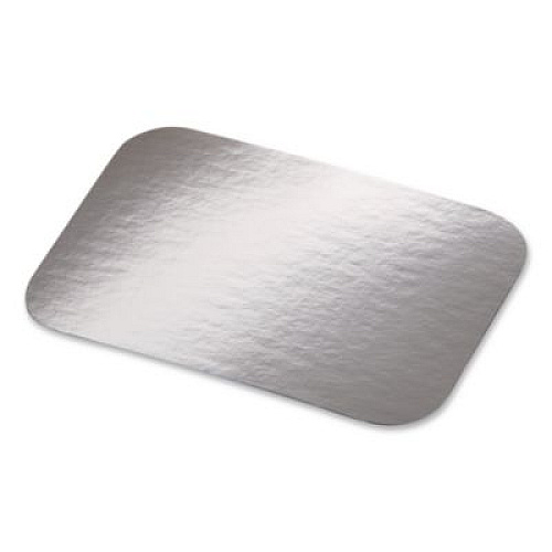 HFA Laminated Board Lid, 7 x 5, Silver/White, Aluminum, 500/Carton (2060L)