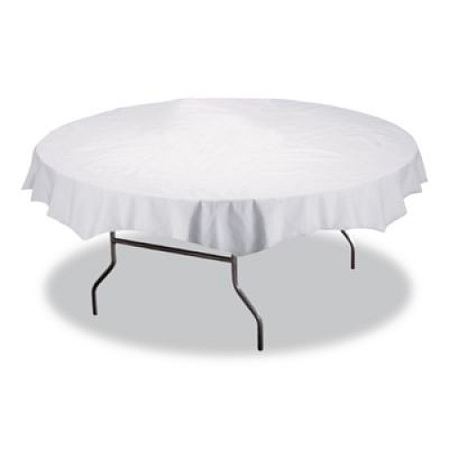 Hoffmaster Tissue/Poly Tablecovers, 82" Diameter, White, 25/Carton (210101)