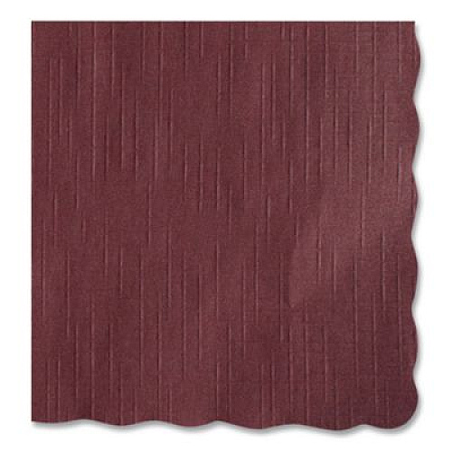 Hoffmaster Placemats, Smooth Surface, Scalloped Edges, 13.5" x 9.5", Burgundy, 1,000/Carton (310524)