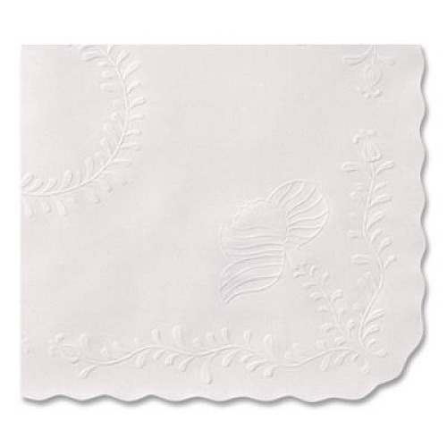 Hoffmaster Scalloped Edge Traymat, Anniversary Embossed Surface, 19" x 14", White, 1,000/Carton (TC8704472)