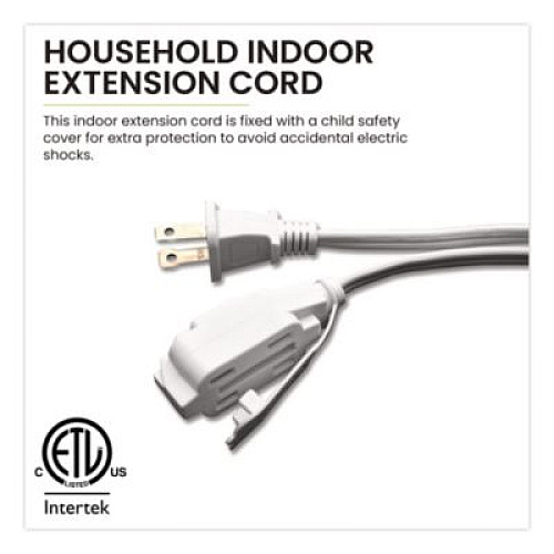 GoGreen Power Household Extension Cord, 15 ft, 13 A, White, 3/Pack (GG247153)