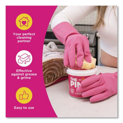 The Pink Stuff Sqeezy Dual-Sided Sponge and Scrubber, 4" x 5.3", 3.8" Thick, Pink/Ivory (823773)