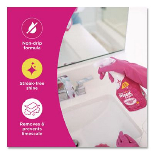 The Pink Stuff Miracle Bathroom Foam Cleaner, Fruity Scent, 25.4 oz Trigger Spray Bottle (823787)