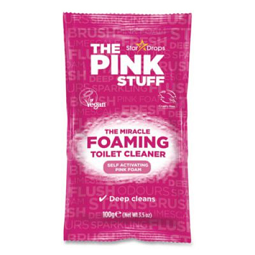 The Pink Stuff Miracle Power Foaming Toilet Cleaner, Fruity Scent, 3.5 oz Packet, 2 Packets/Box, 10 Boxes/Carton (824996CT)