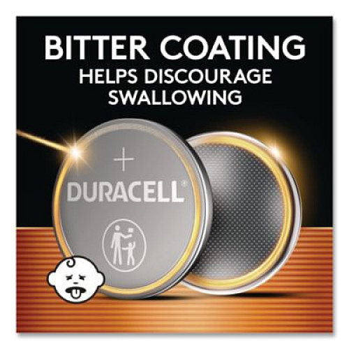 Duracell Lithium Coin Batteries With Bitterant, 2032, 4/Pack (DL2032B4PK)