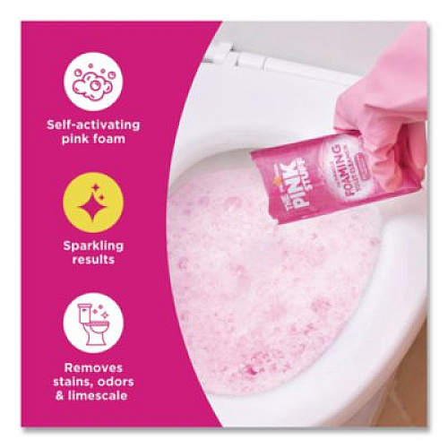 The Pink Stuff Miracle Power Foaming Toilet Cleaner, Fruity Scent, 3.5 oz Packet, 2 Packets/Box, 10 Boxes/Carton (824996CT)
