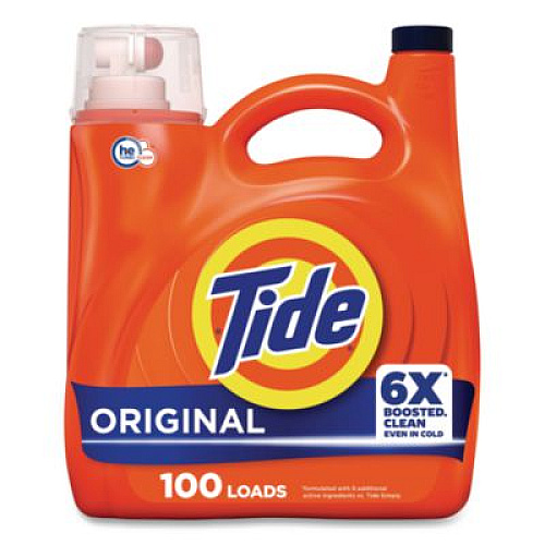 Tide HE Liquid Laundry Detergent, Original Scent, 100 Loads, 125 oz Pour Bottle, 4/Carton (12101)