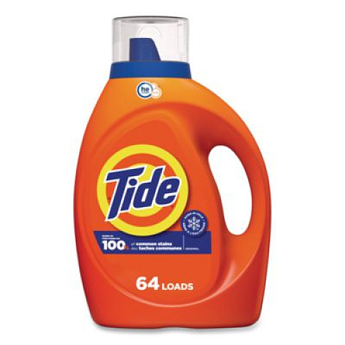 Tide HE Laundry Detergent, Original Scent, Liquid, 64 Loads, 80 oz Bottle, 4/Carton (12110CT)