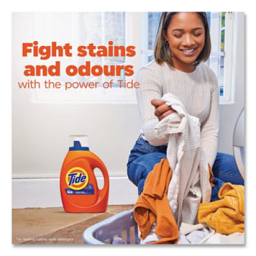 Tide HE Laundry Detergent, Original Scent, Liquid, 64 Loads, 80 oz Bottle, 4/Carton (12110CT)