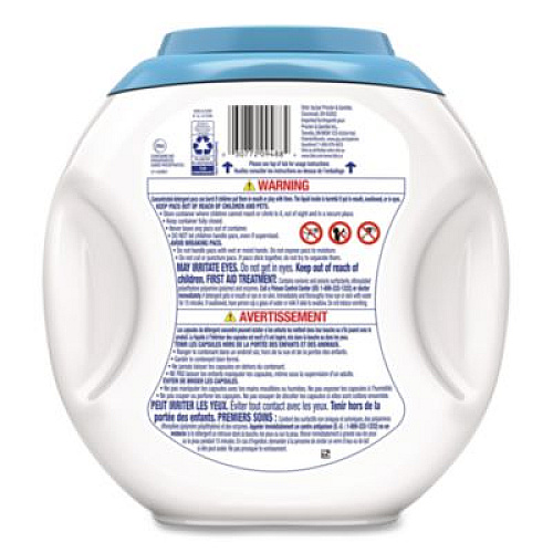 Tide PODS Laundry Detergent, Free and Gentle, HE Compatible, 56 oz Tub, 76 Pacs/Tub, 4 Tubs/Carton (09488CT)