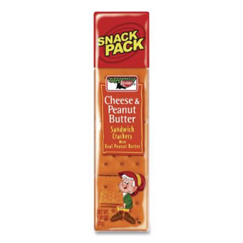 Keebler Sandwich Crackers, Cheese and Peanut Butter, 8-Piece Snack Pack, 12/Box (21165)