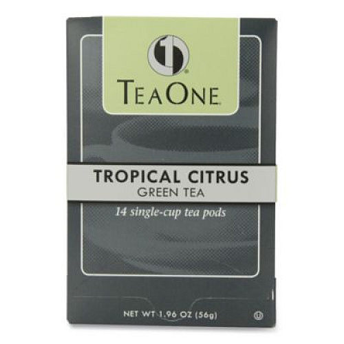 Tea One Tea Pods, Tropical Citrus Green, 14/Box (20700)