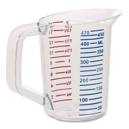 Rubbermaid Commercial Bouncer Measuring Cup, 16 oz, Plastic, Clear (3215CLE)