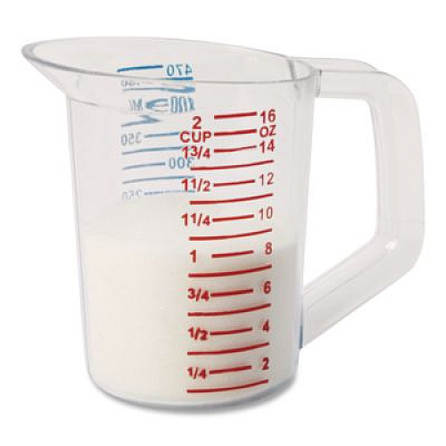 Rubbermaid Commercial Bouncer Measuring Cup, 16 oz, Plastic, Clear (3215CLE)