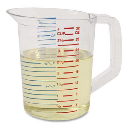Rubbermaid Commercial Bouncer Measuring Cup, 32 oz, Plastic, Clear (3216CLE)