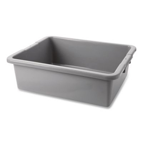 Rubbermaid Commercial Bus/Utility Box, 7.13 gal, 21.5" x 17.13" x 7", Gray (3351GRA)