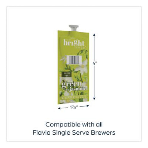 FLAVIA The Bright Tea Co. Green with Jasmine Tea Freshpack, 40/Carton (48723)