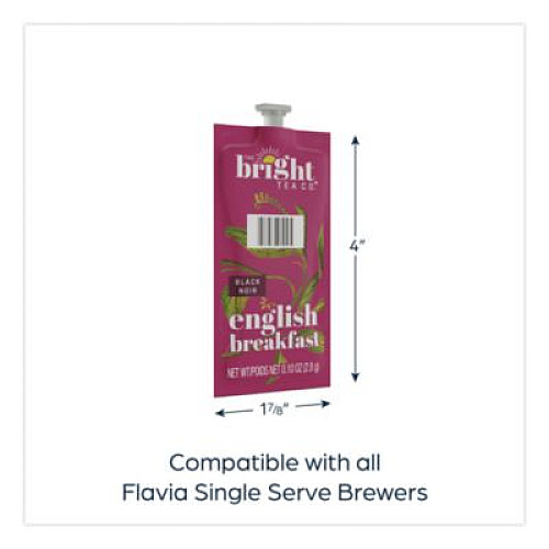 FLAVIA The Bright Tea Co. English Breakfast Black Tea Freshpack, 40/Carton (48724)